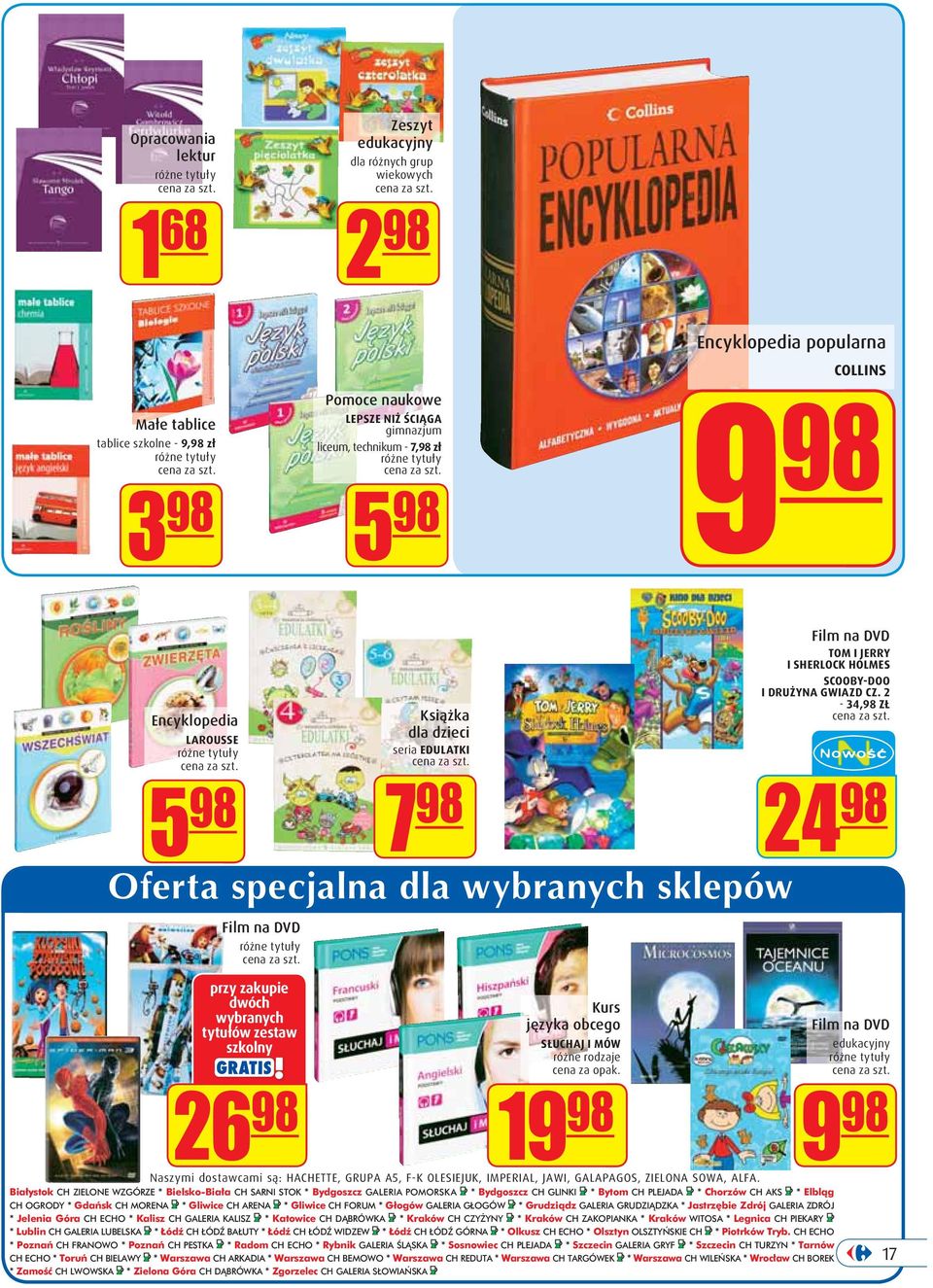 różne tytuły przy zakupie dwóch wybranych tytułów zestaw szkolny 26 98 Kurs języka obcego SŁUCHAJ I MÓW 1 Film na DVD TOM I JERRY I SHERLOCK HOLMES SCOOBY-DOO I DRUŻYNA GWIAZD CZ.