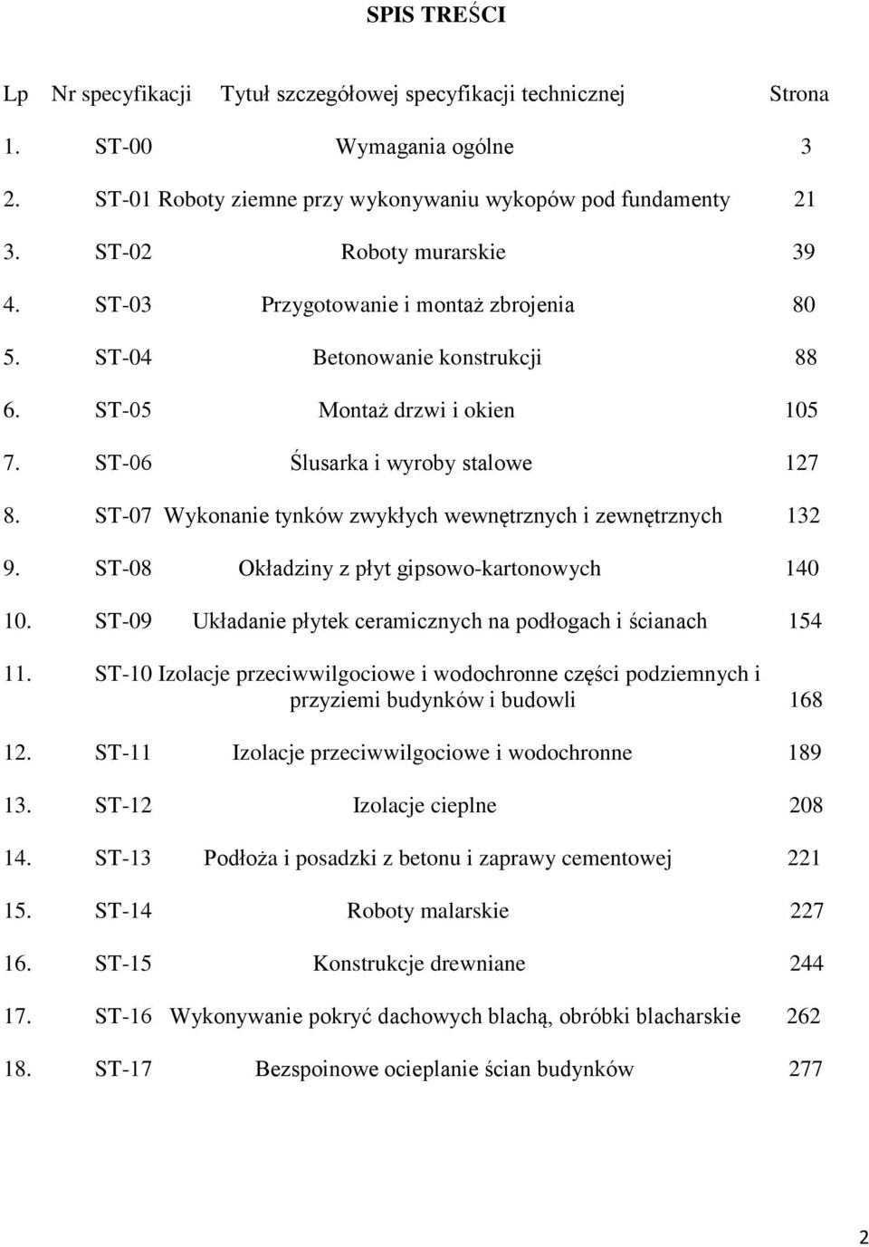 ST-07 Wykonanie tynków zwykłych wewnętrznych i zewnętrznych 132 9. ST-08 Okładziny z płyt gipsowo-kartonowych 140 10. ST-09 Układanie płytek ceramicznych na podłogach i ścianach 154 11.