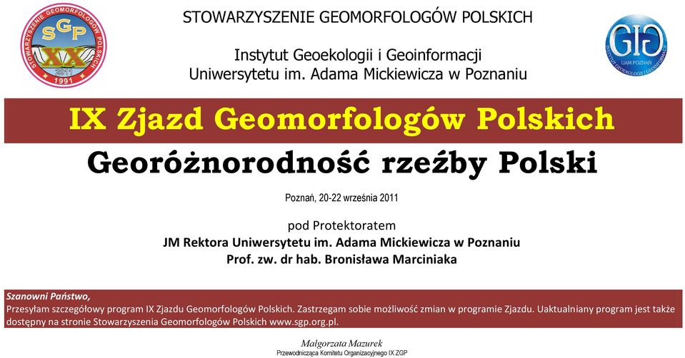 Uniwersytetu im. Adama Mickiewicza w Poznaniu Prof. zw. dr hab.