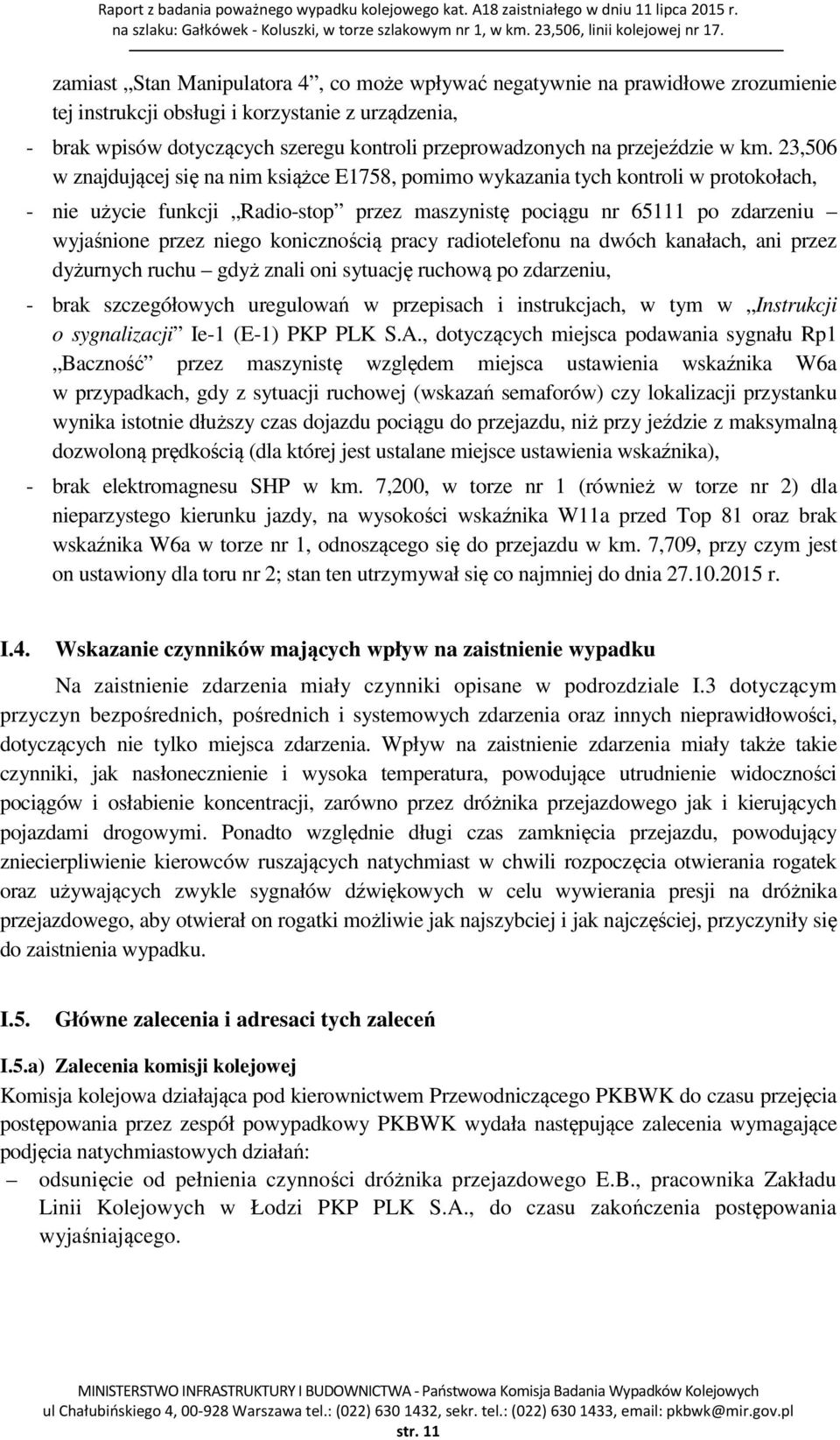 przejeździe w km.