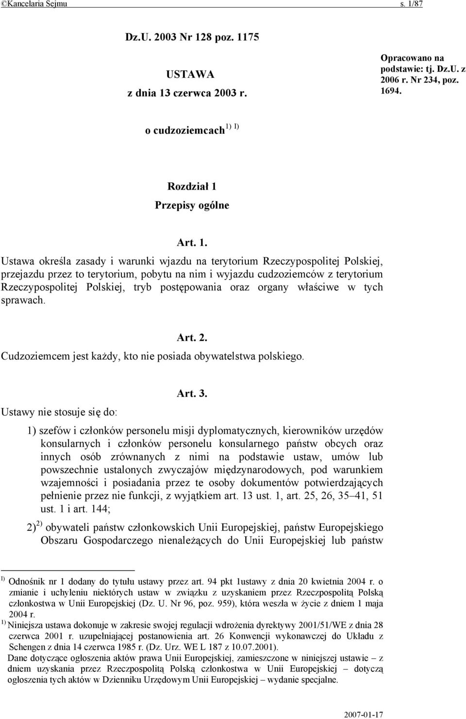 Przepisy ogólne Art. 1.