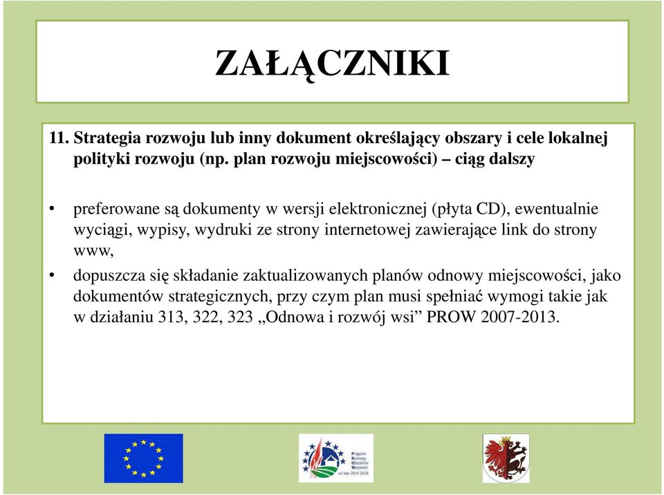 wypisy, wydruki ze strony internetowej zawierające link do strony www, dopuszcza się składanie zaktualizowanych planów