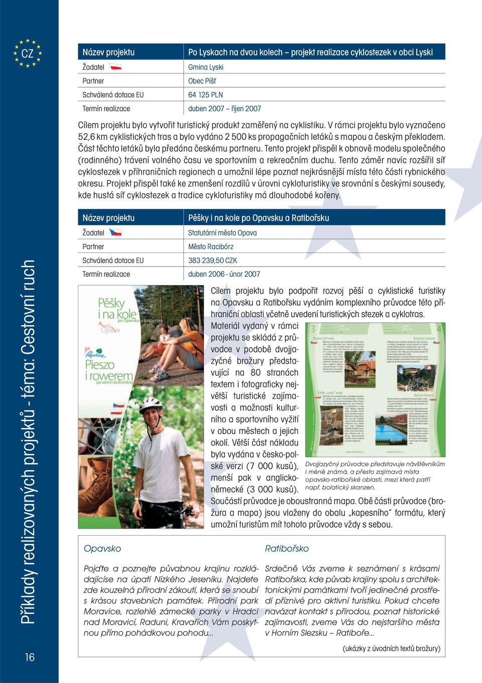 Část těchto letáků byla předána českému partneru. Tento projekt přispěl k obnově modelu společného (rodinného) trávení volného času ve sportovním a rekreačním duchu.