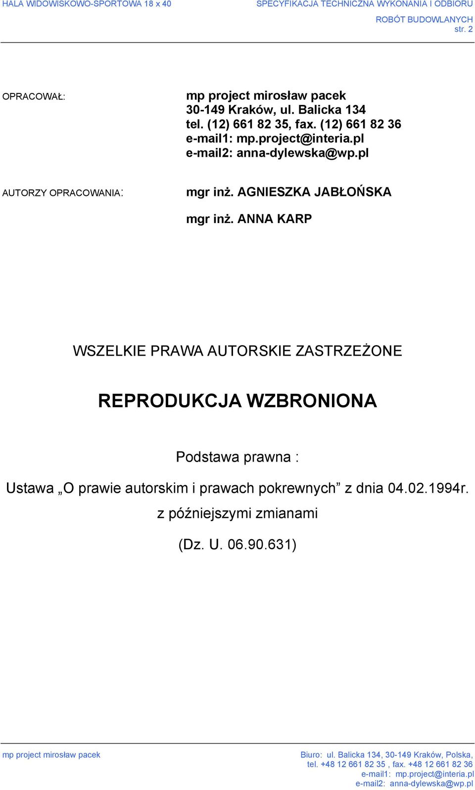 AGNIESZKA JABŁOŃSKA mgr inż.