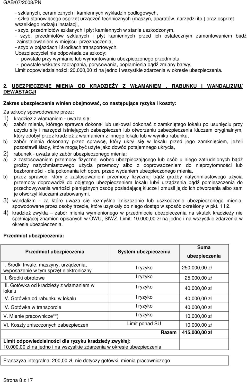 bądź zainstalowaniem w miejscu przeznaczenia, - szyb w pojazdach i środkach transportowych.