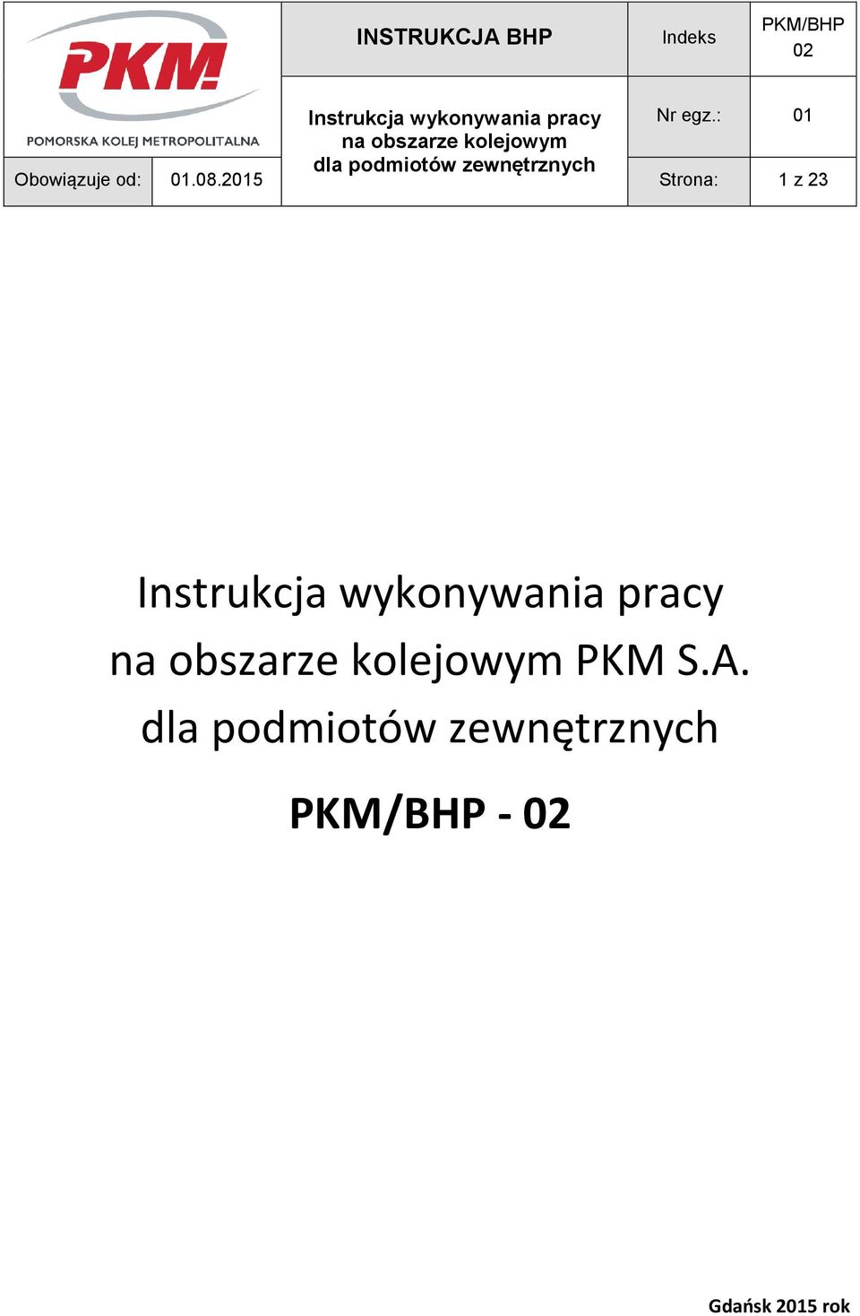 wykonywania pracy
