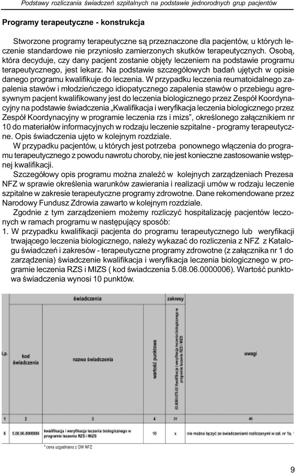Na podstawie szczegó³owych badañ ujêtych w opisie danego programu kwalifikuje do leczenia.