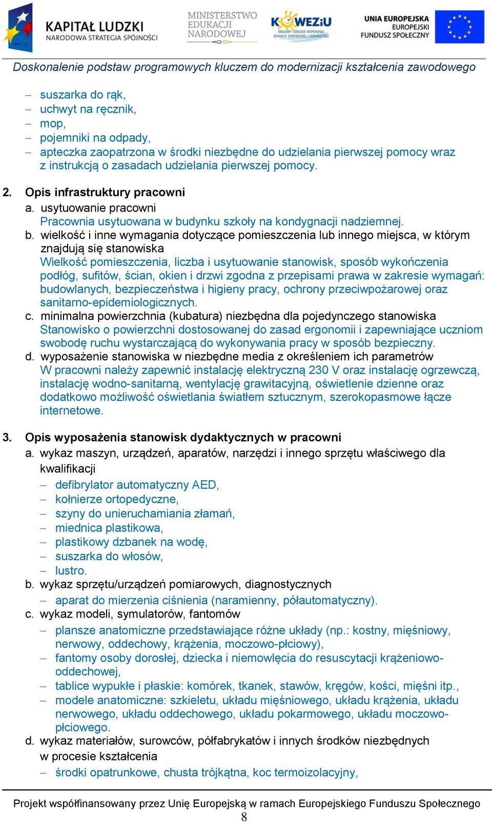 dynku szkoły na kondygnacji nadziemnej. b.