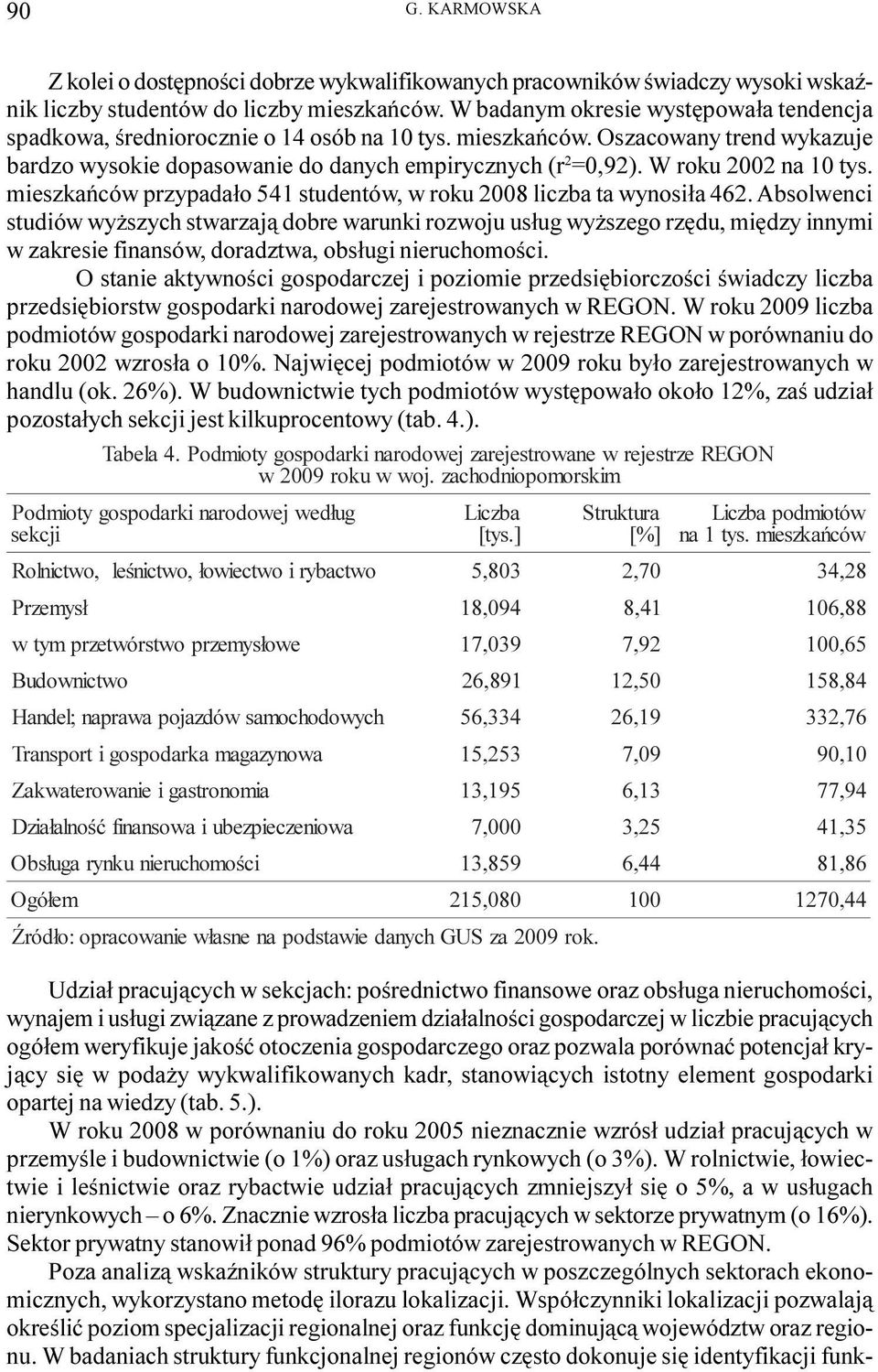 W roku 2002 na 10 tys. mieszkañców przypada³o 541 studentów, w roku 2008 liczba ta wynosi³a 462.