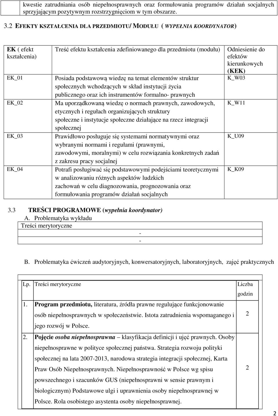 wiedzę na temat elementów struktur społecznych wchodzących w skład instytucji życia publicznego oraz ich instrumentów formalno- prawnych Ma uporządkowaną wiedzę o normach prawnych, zawodowych,