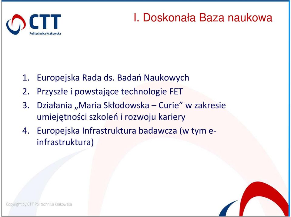 Działania Maria Skłodowska Curie w zakresie umiejętności