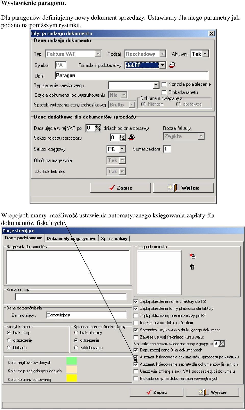 Ustawiamy dla niego parametry jak podano na poniższym