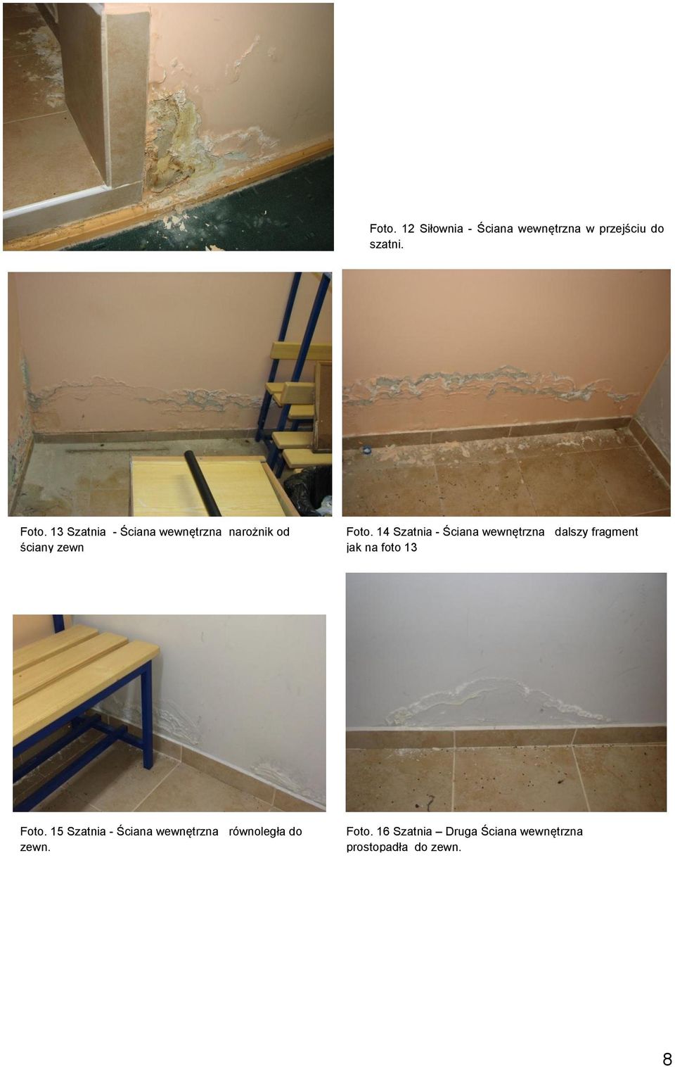 14 Szatnia - Ściana wewnętrzna dalszy fragment jak na foto 13 Foto.