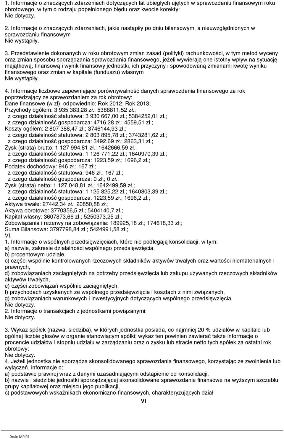 Przedstawienie dokonanych w roku obrotowym zmian zasad (polityki) rachunkowości, w tym metod wyceny oraz zmian sposobu sporządzania sprawozdania finansowego, jeżeli wywierają one istotny wpływ na