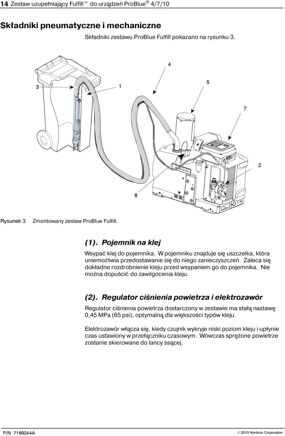 W pojemniku znajduje się uszczelka, która uniemożliwia przedostawanie się do niego zanieczyszczeń. Zaleca się dokładne rozdrobnienie kleju przed wsypaniem go do pojemnika.