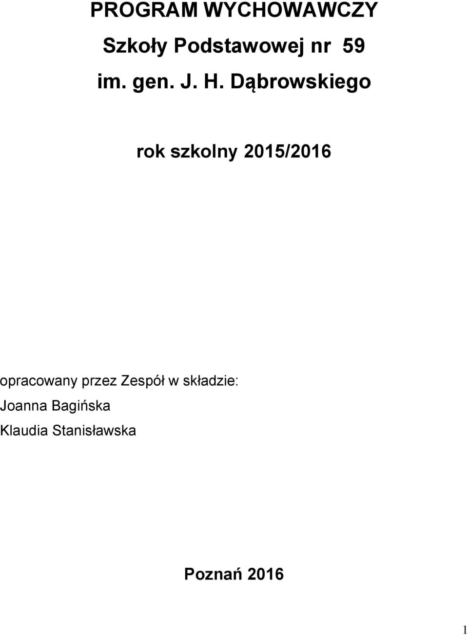 Dąbrowskiego rok szkolny 2015/2016 opracowany