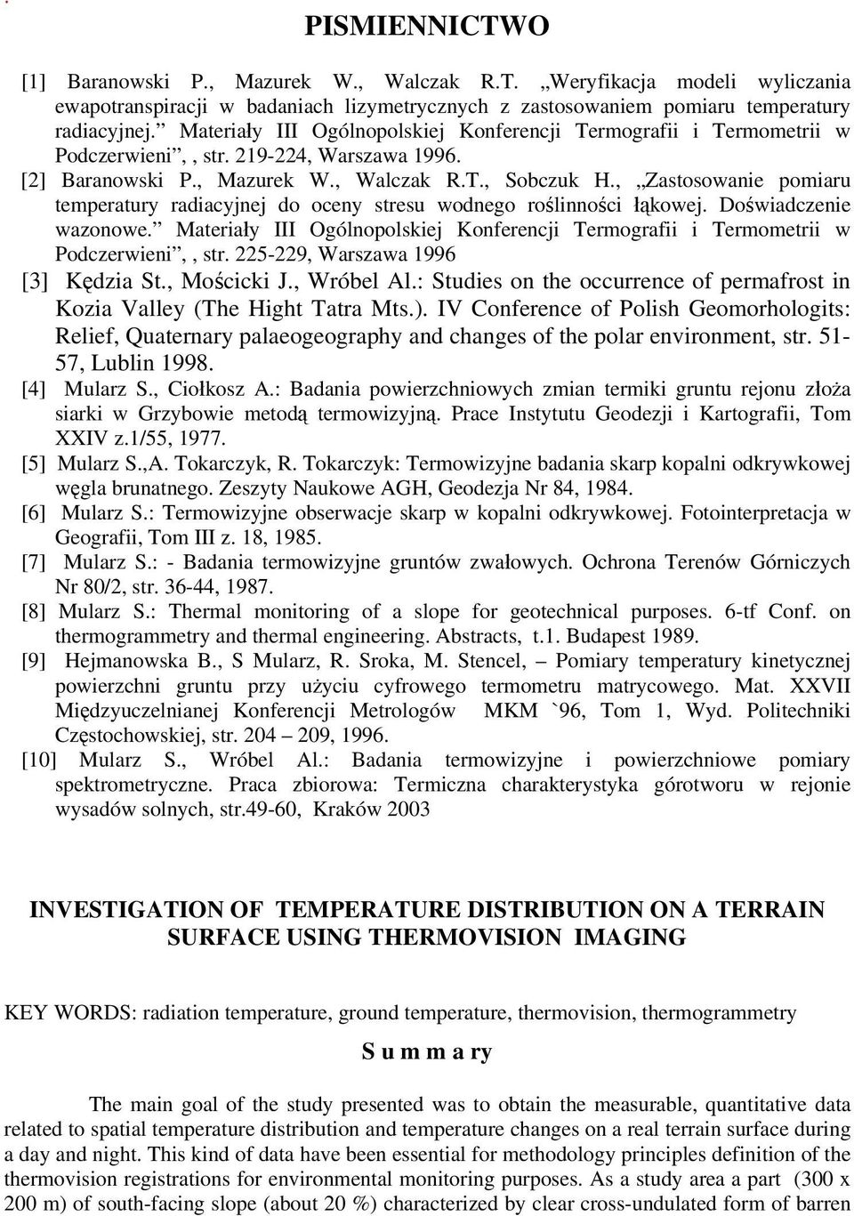 , Zastosowanie pomiaru temperatury radiacyjnej do oceny stresu wodnego roślinności łąkowej. Doświadczenie wazonowe.
