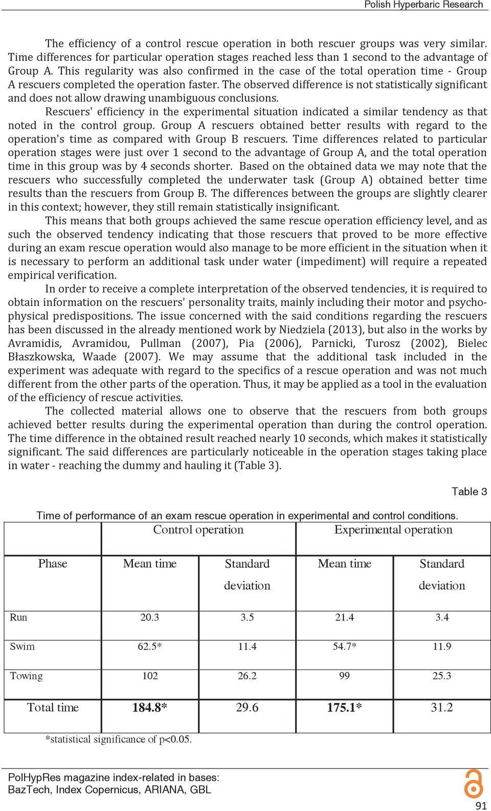 ) 6 G $'(('),, % $'((8) % FD 00 0000G + 0000 + G + 0 + F G00 3( 0G00 H $G@) Table 3 Time of performance of an exam rescue operation in experimental and