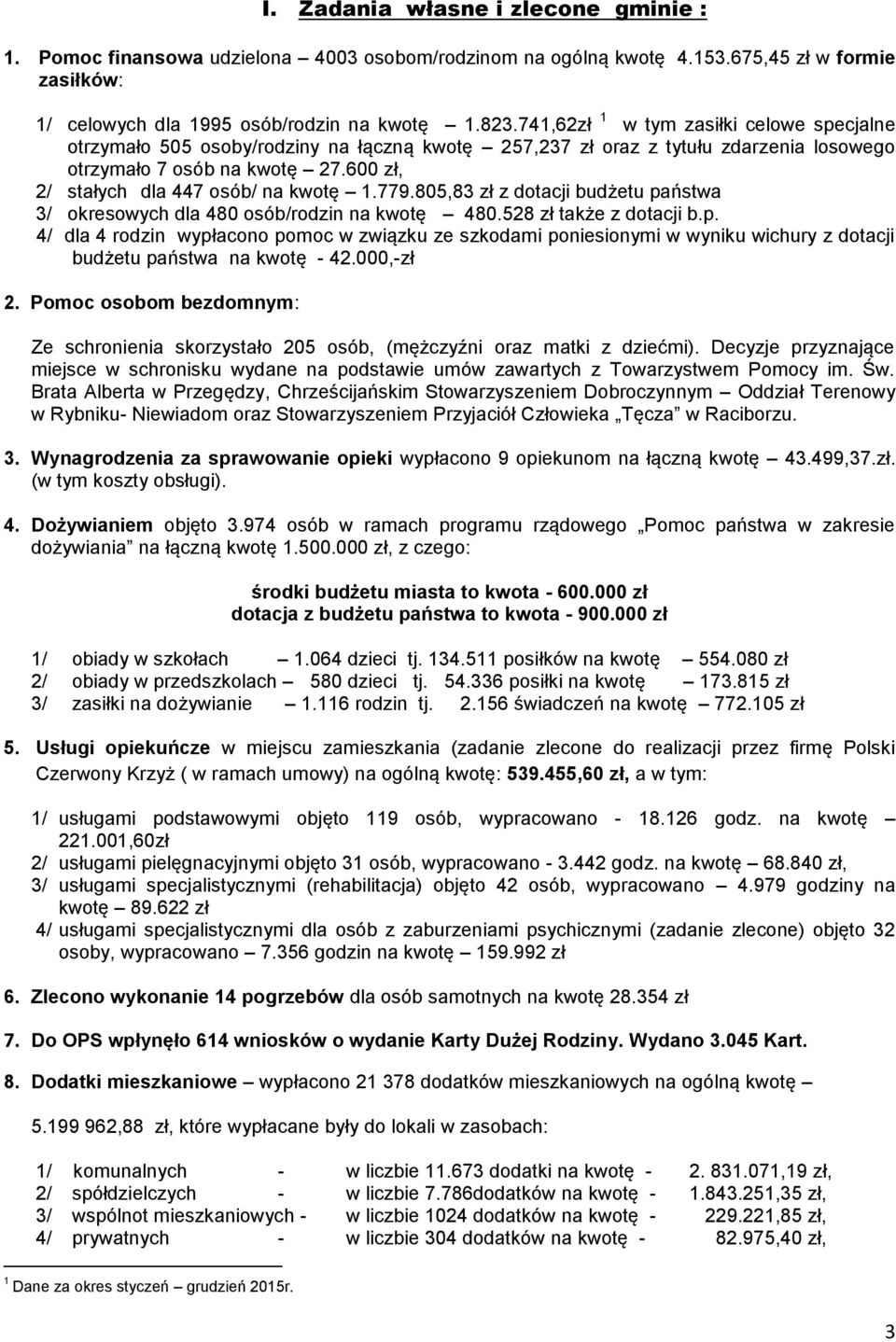 600 zł, 2/ stałych dla 447 osób/ na kwotę 1.779.805,83 zł z dotacji budżetu pa