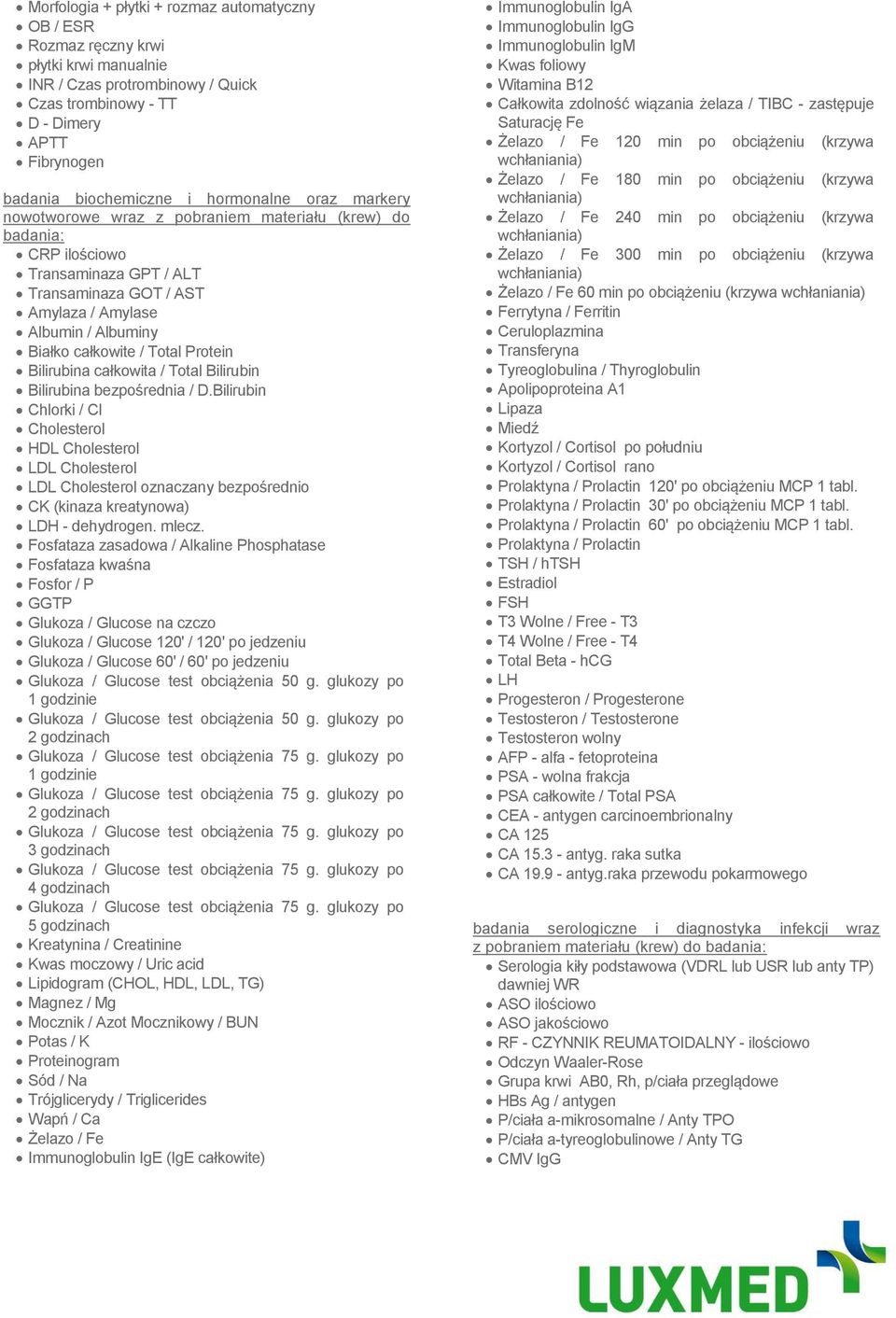 Total Protein Bilirubina całkowita / Total Bilirubin Bilirubina bezpośrednia / D.