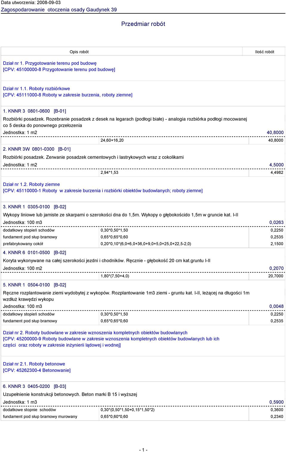 KNNR 3 0801-0600 [B-01] Rozbiórki posadzek.