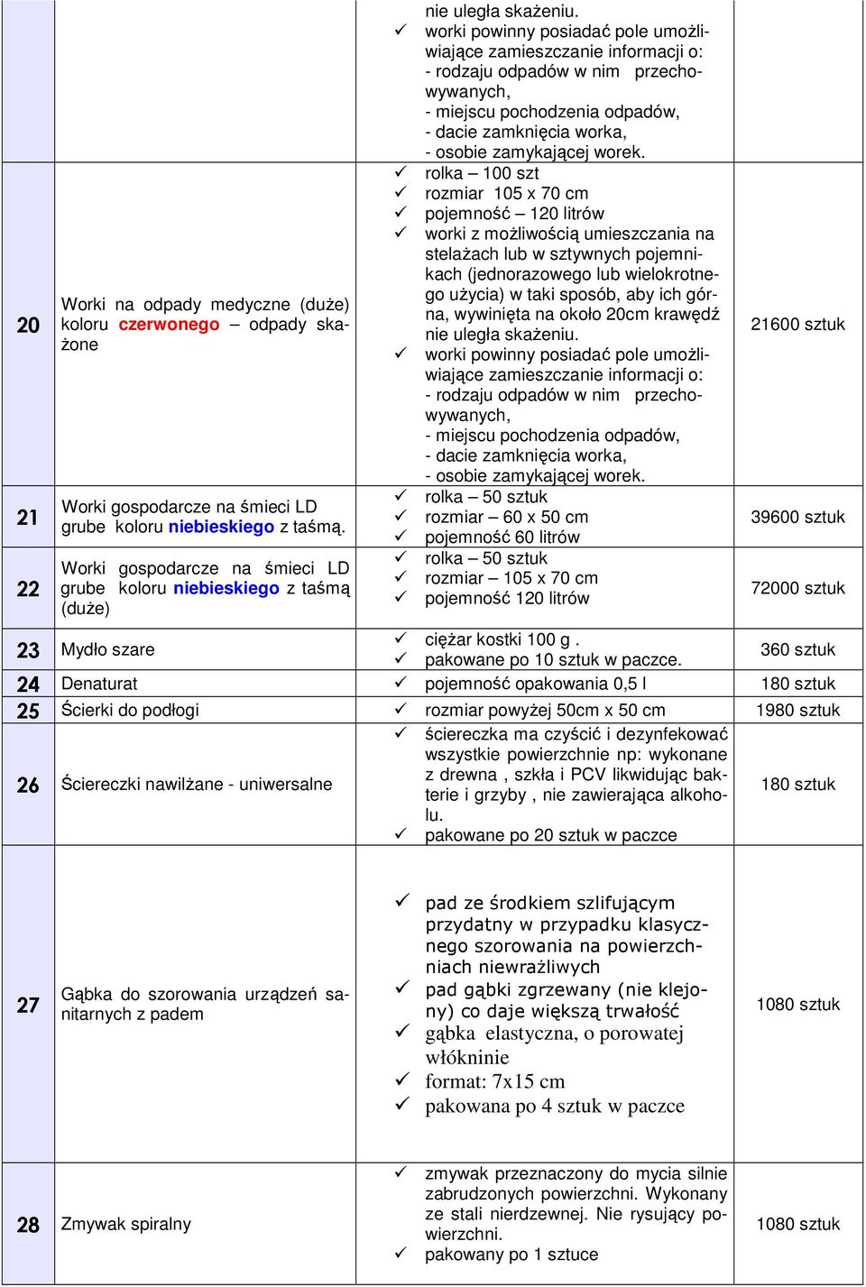 worki powinny posiadać pole umoŝliwiające zamieszczanie informacji o: - rodzaju odpadów w nim przechowywanych, - miejscu pochodzenia odpadów, - dacie zamknięcia worka, - osobie zamykającej worek.