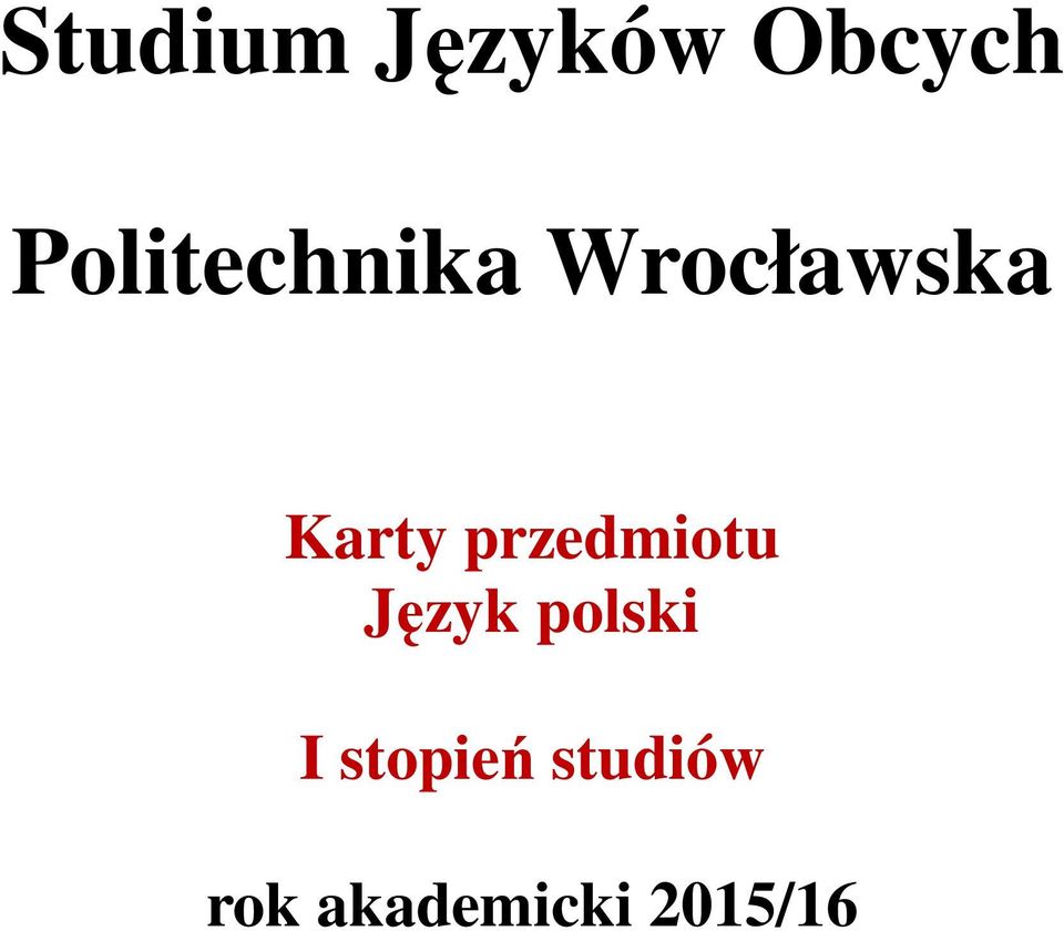 Karty przedmiotu Język
