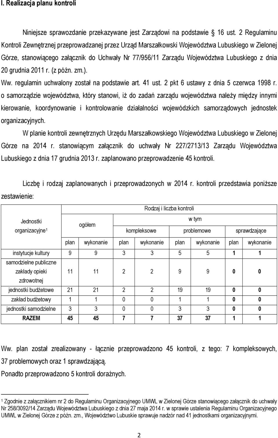 dnia 20 grudnia 2011 r. (z późn. zm.). Ww. regulamin uchwalony został na podstawie art. 41 ust. 2 pkt 6 ustawy z dnia 5 czerwca 1998 r.