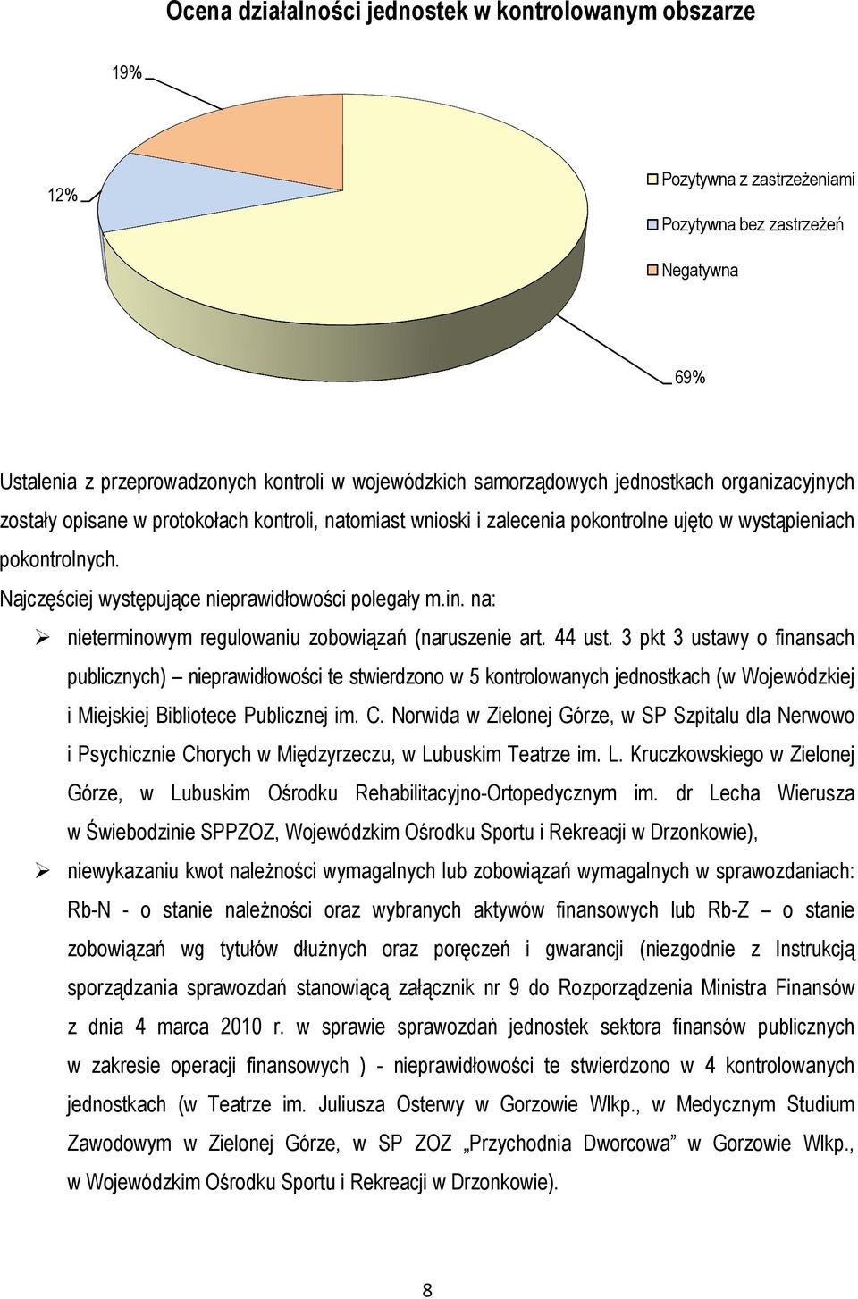 in. na: nieterminowym regulowaniu zobowiązań (naruszenie art. 44 ust.