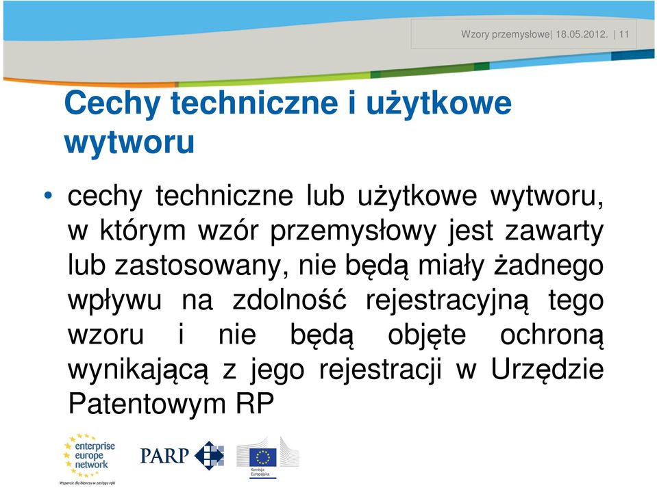 w którym wzór przemysłowy jest zawarty lub zastosowany, nie będą miały żadnego wpływu
