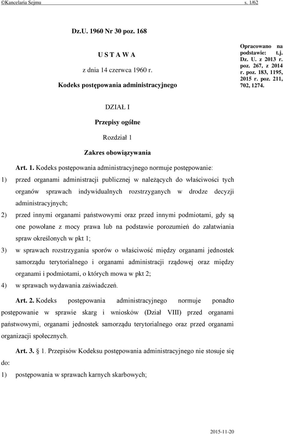 74. DZIAŁ I Przepisy ogólne Rozdział 1 