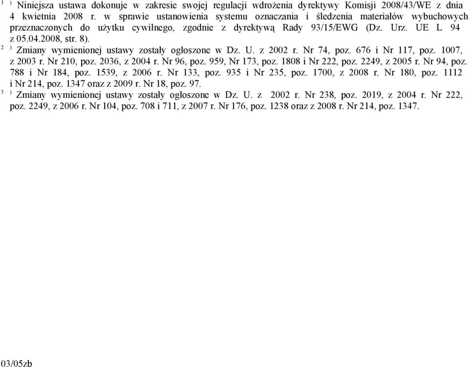 2 ) Zmiany wymienionej ustawy zostały ogłoszone w Dz. U. z 2002 r. Nr 74, poz. 676 i Nr 117, poz. 1007, z 2003 r. Nr 210, poz. 2036, z 2004 r. Nr 96, poz. 959, Nr 173, poz. 1808 i Nr 222, poz.