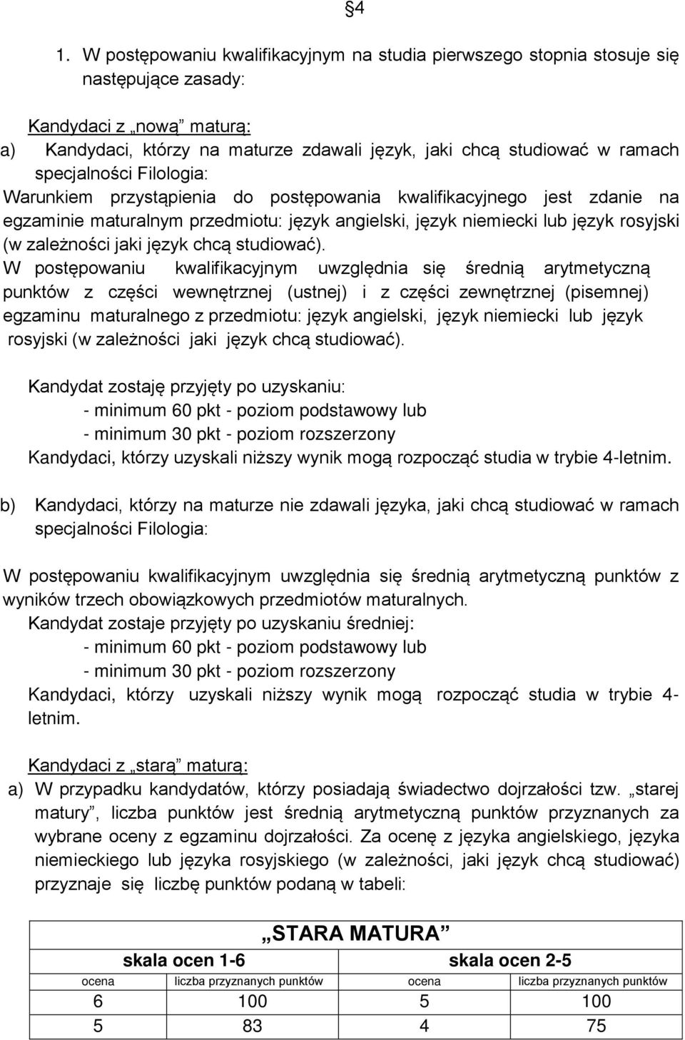 język chcą studiować).