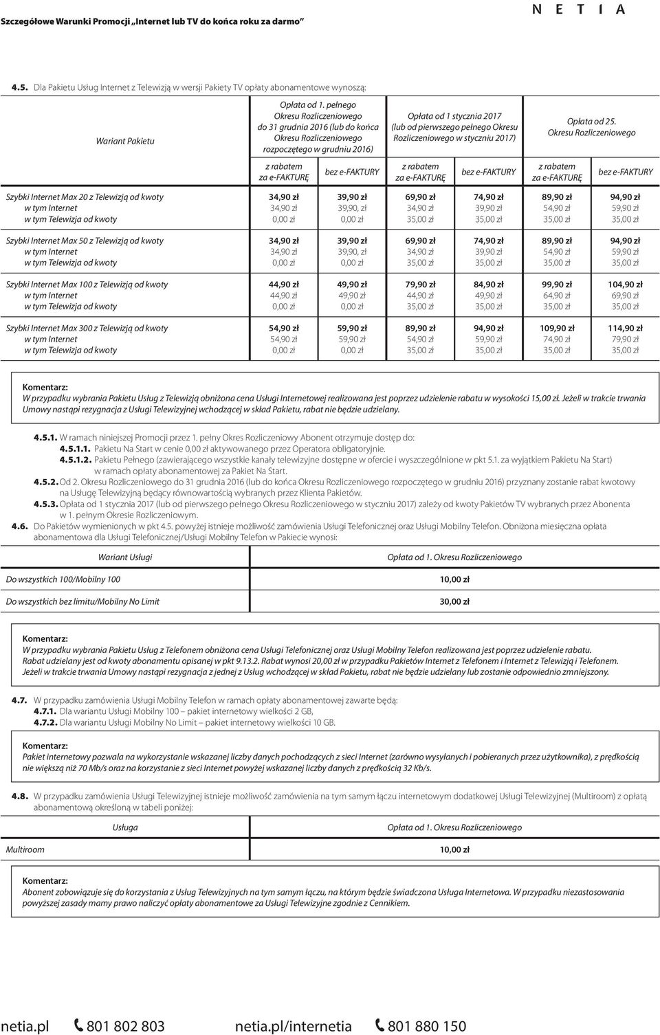 Max 50 z Telewizją od kwoty 3 39,90, zł 6 3 8 5 Szybki Internet Max 100 z Telewizją od kwoty 4 4 7 4 9 104,90 zł 6 Szybki Internet Max 300 z Telewizją od kwoty 5 5 8 5 10 114,90 zł 7 W przypadku