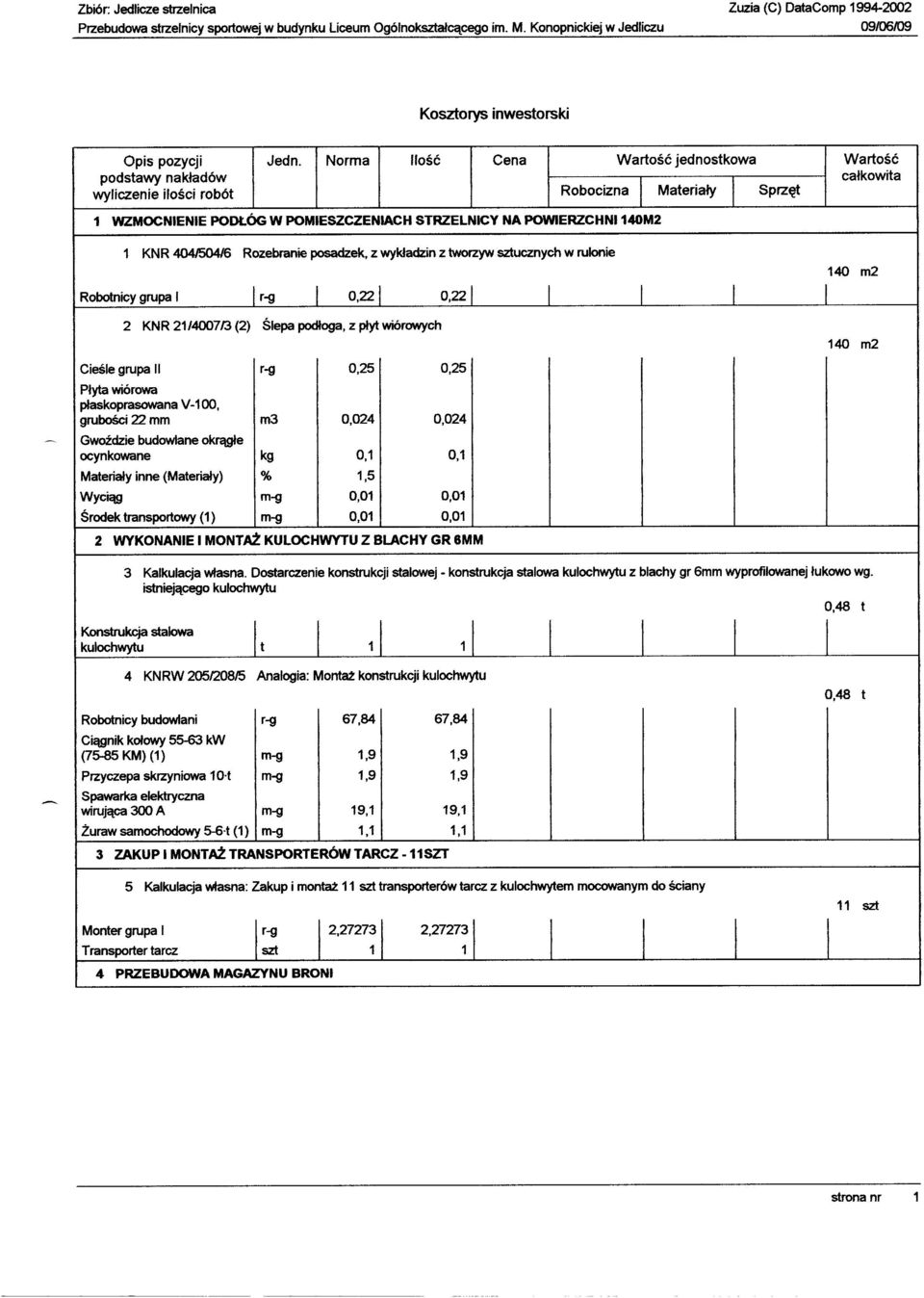 KNR 404l504/6 Rozebranie posadzek, z wykładzin z tworzyw sztucznych w rulonie Robotnicy grupa I I I 0.