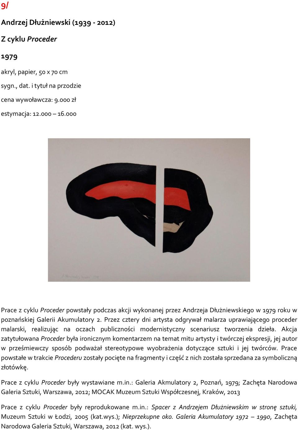 Przez cztery dni artysta odgrywał malarza uprawiającego proceder malarski, realizując na oczach publiczności modernistyczny scenariusz tworzenia dzieła.