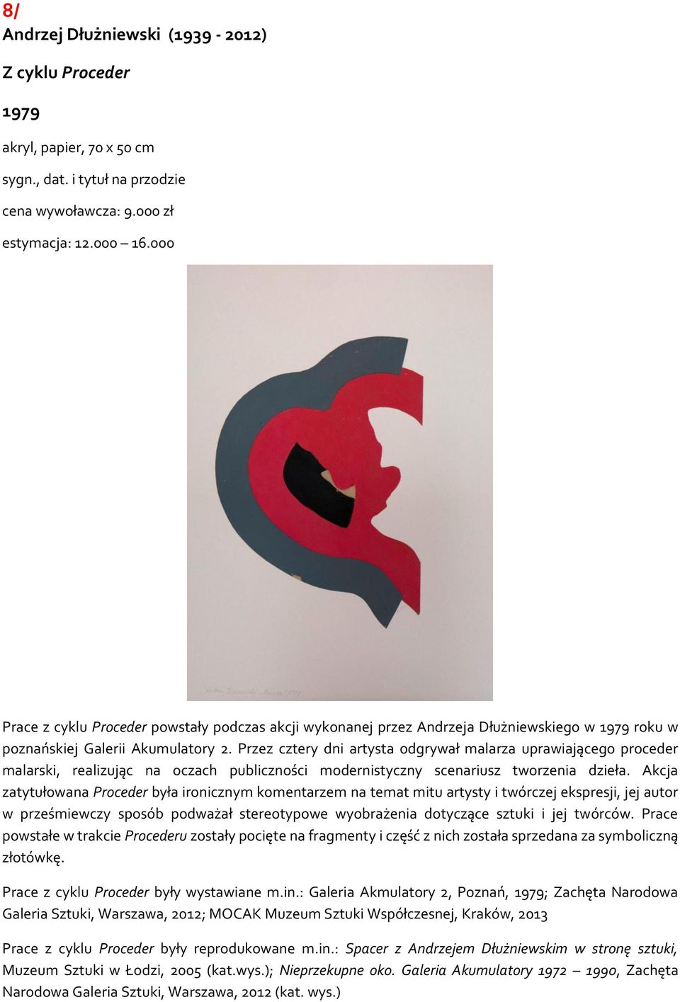 Przez cztery dni artysta odgrywał malarza uprawiającego proceder malarski, realizując na oczach publiczności modernistyczny scenariusz tworzenia dzieła.