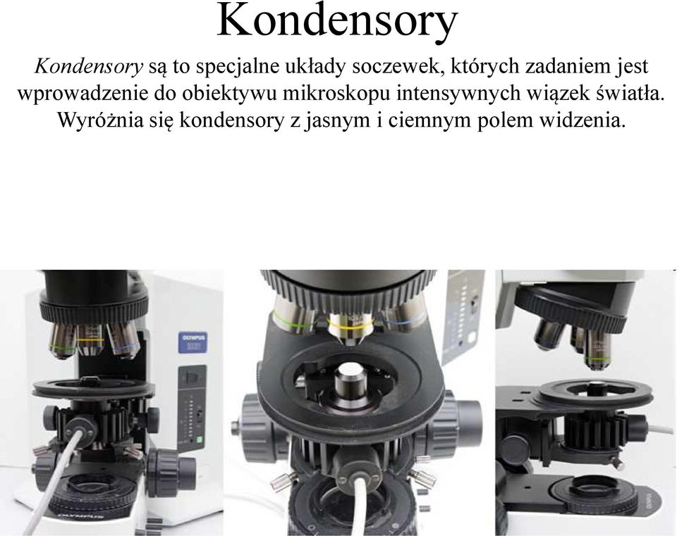 obiektywu mikroskopu intensywnych wiązek światła.