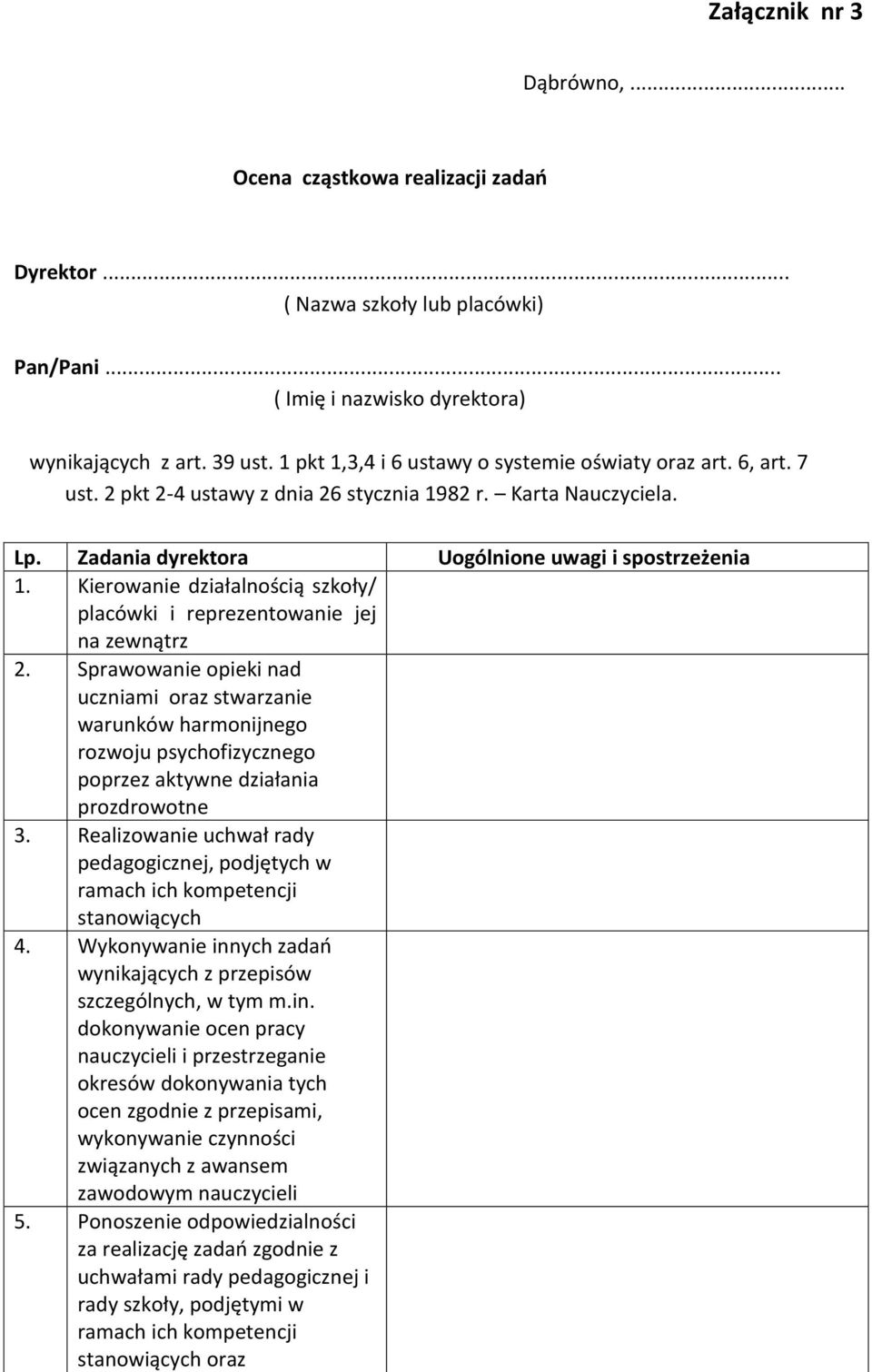 Kierowanie działalnością szkoły/ placówki i reprezentowanie jej na zewnątrz 2.