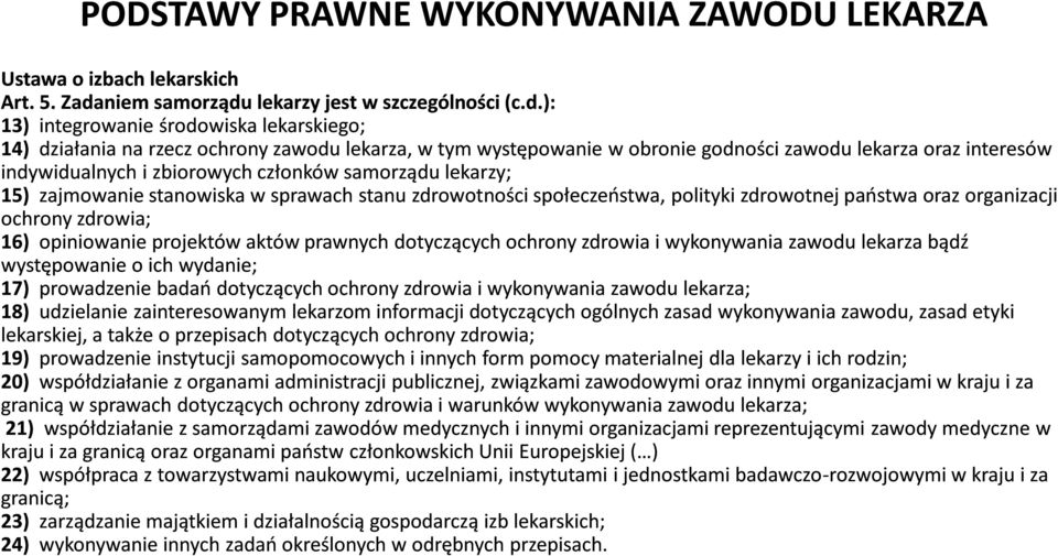 lekarzy jest w szczególności (c.d.