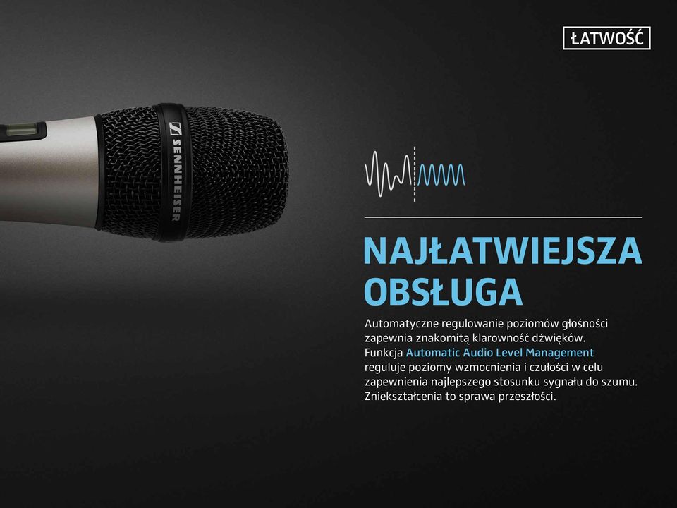 Funkcja Automatic Audio Level Management reguluje poziomy wzmocnienia i