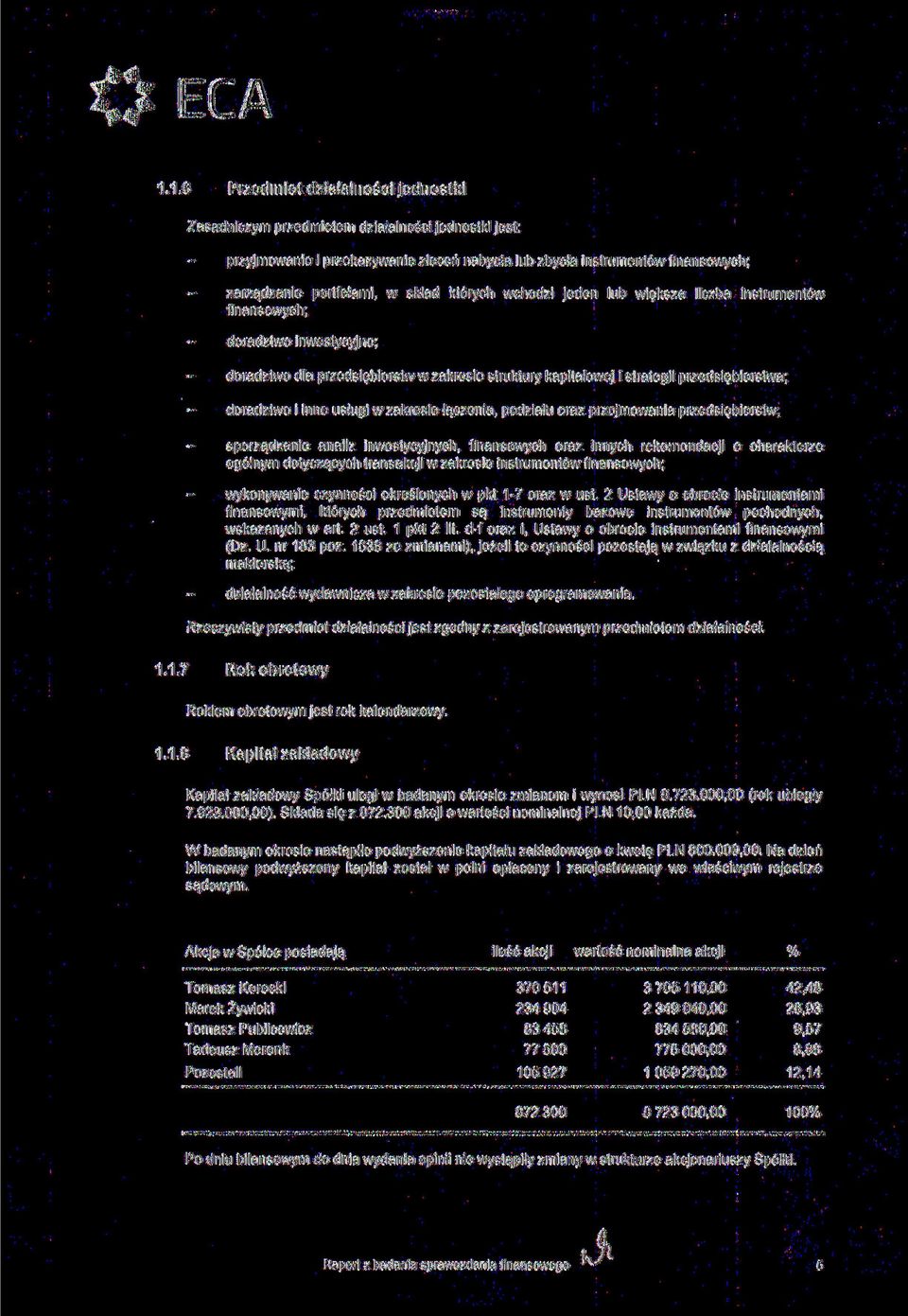 portfelami, w skład których wchodzi jeden lub większa liczba instrumentów doradztwo inwestycyjne; doradztwo dla przedsiębiorstw w zakresie struktury kapitałowej i strategii przedsiębiorstwa;