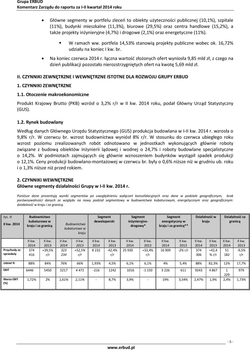 Na koniec czerwca r. łączna wartość złożonych ofert wyniosła 9,85 mld zł, z czego na dzień publikacji pozostało nierozstrzygniętych ofert na kwotę 5,69 mld zł. II.