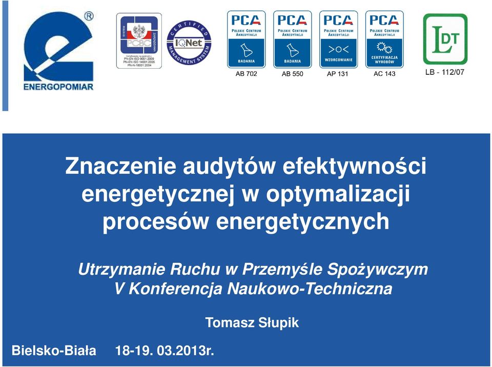 Spożywczym V Konferencja Naukowo-Techniczna