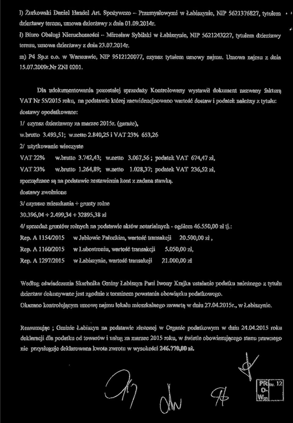 Umowa najmu z dnia 15.07.2009r.NrZNI0201.