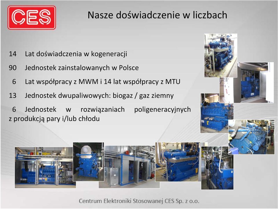 współpracy z MTU 13 Jednostek dwupaliwowych: biogaz / gaz ziemny 6