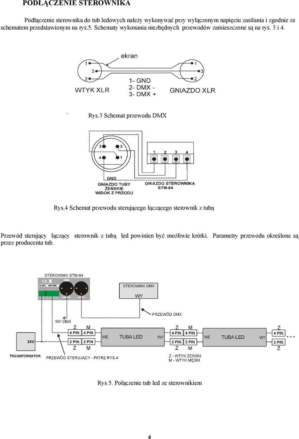 3 Schemat przewodu DMX Rys.