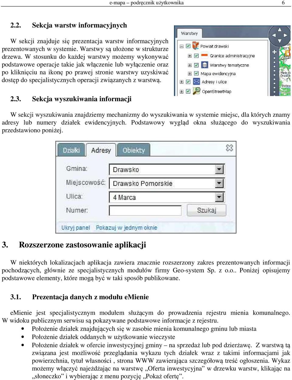 operacji związanych z warstwą. 2.3.