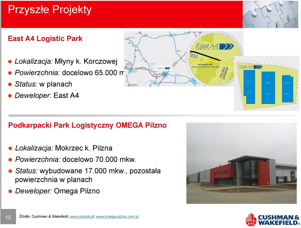 Status: w planach Deweloper: East A4 Podkarpacki Park Logistyczny OMEGA Pilzno Lokalizacja: Mokrzec k.