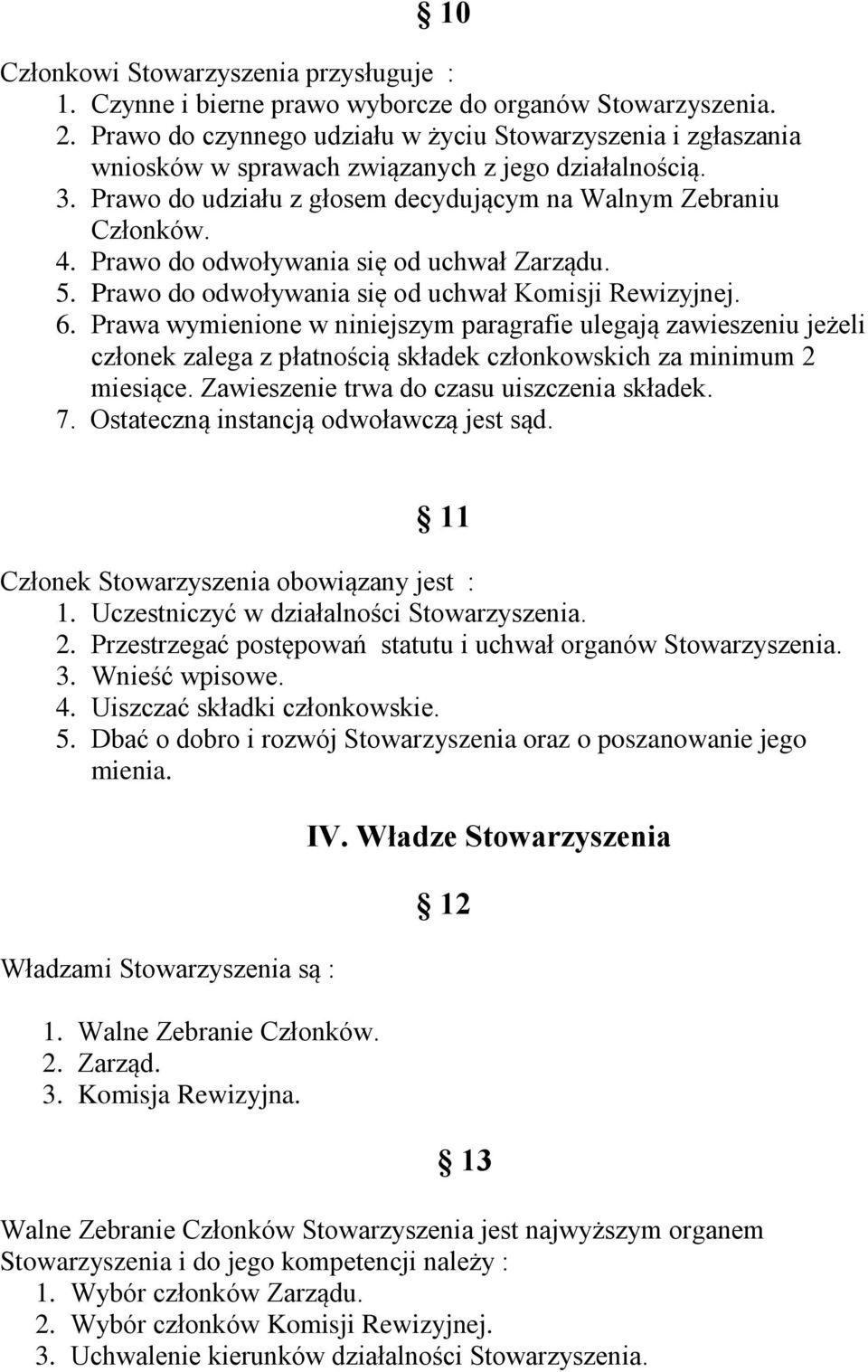 Prawo do odwoływania się od uchwał Zarządu. 5. Prawo do odwoływania się od uchwał Komisji Rewizyjnej. 6.